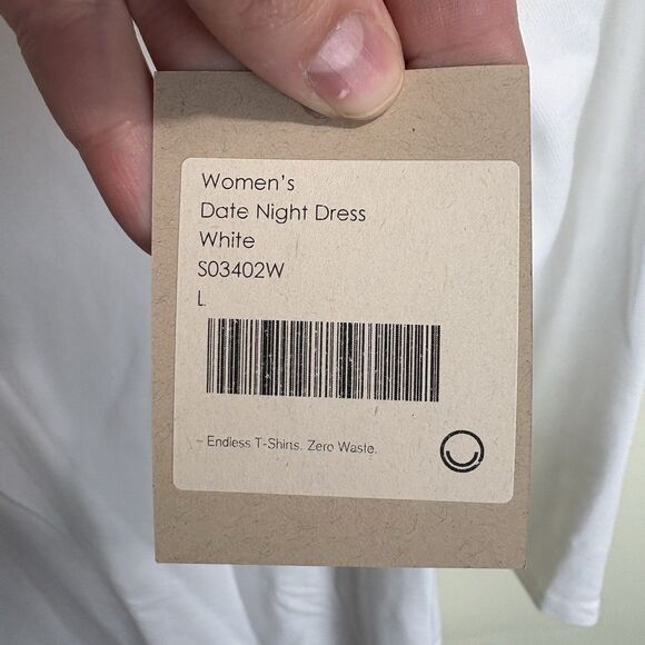 For Days Women’s White Date Night Midi Dress Size Large Organic Cotton NWT - Picture 4 of 6